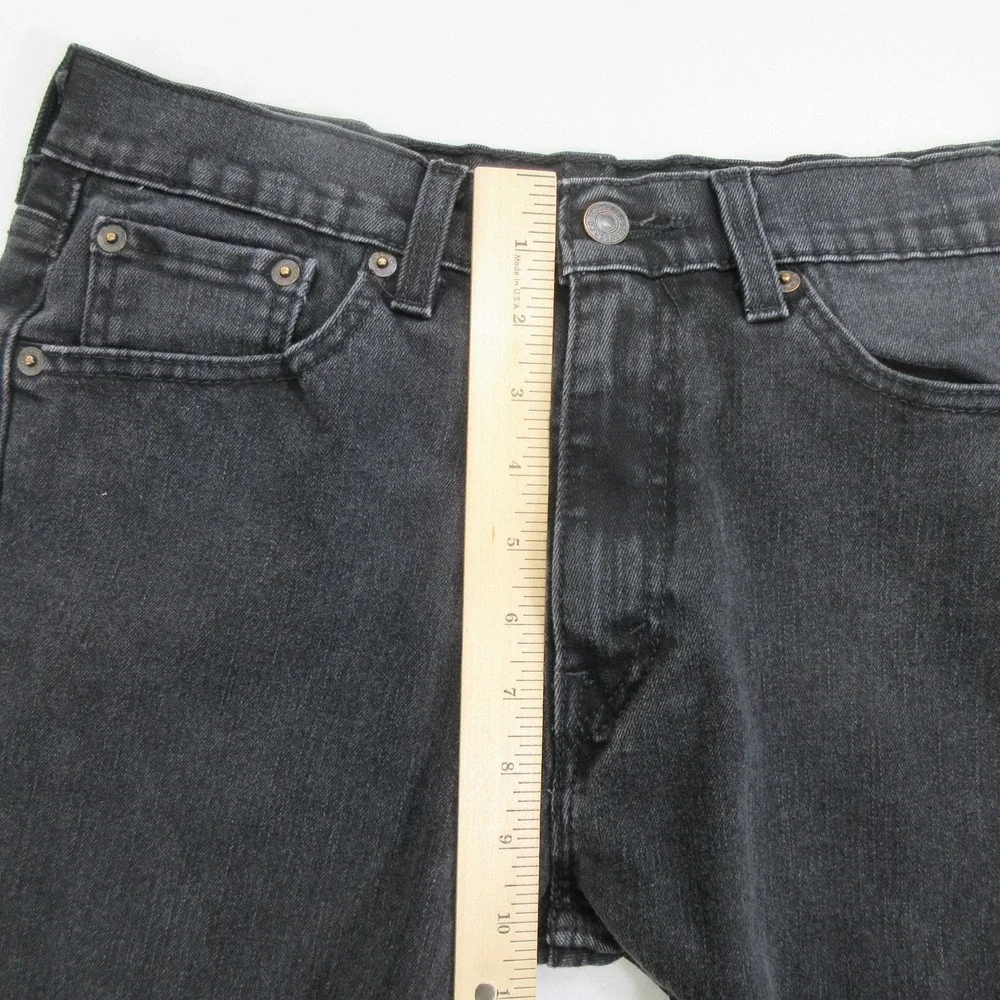 Levi's Men's Jeans 30x30 505 Regular Fit Straight Leg Black Stretch WaterLess
